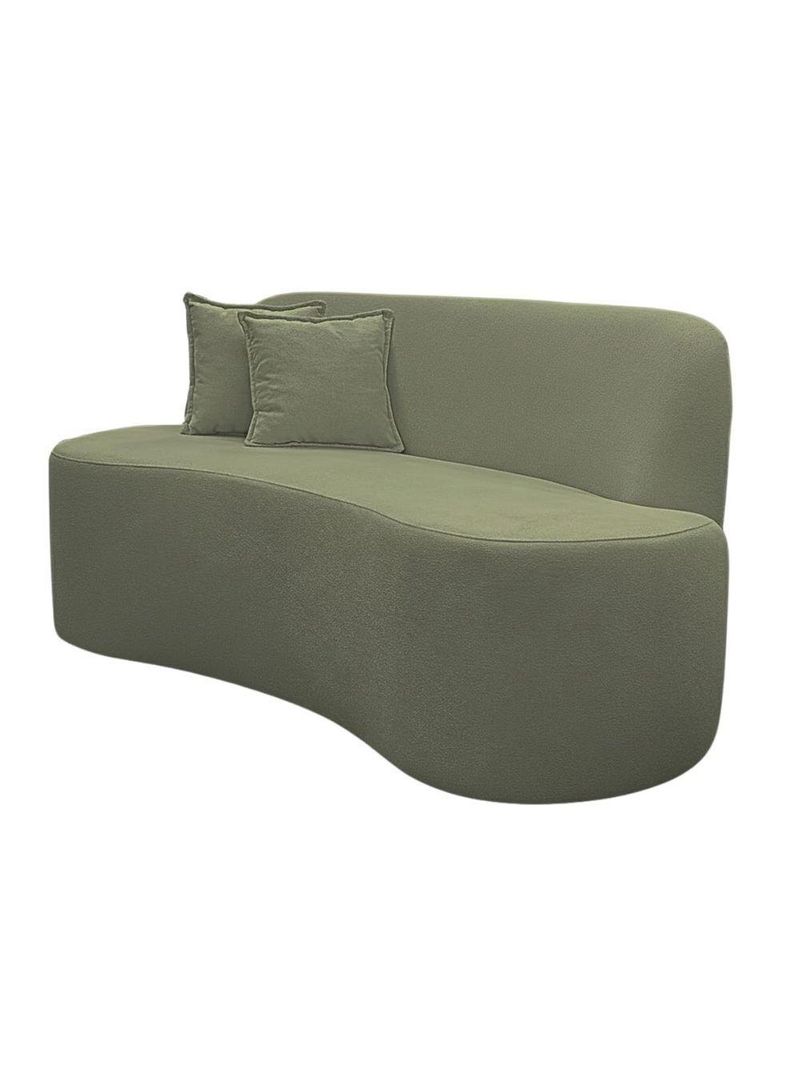 Sofá Minimalista Orgânico 2 Lugares Sala Bouclé Cor:verde