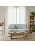 Sofá Minimalista Orgânico 2 Lugares Sala Bouclé Cor:verde