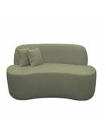 Sofá Minimalista Orgânico 2 Lugares Sala Bouclé Cor:verde