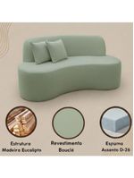 Sofá Minimalista Orgânico 2 Lugares Sala Bouclé Cor:verde
