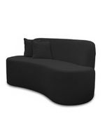 Sofá Minimalista Orgânico 2 Lugares Sala Bouclé Cor:preto