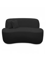 Sofá Minimalista Orgânico 2 Lugares Sala Bouclé Cor:preto