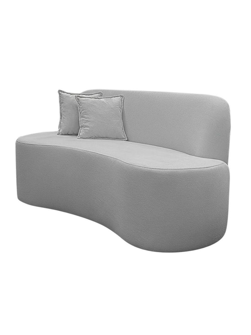 Sofá Minimalista Orgânico 2 Lugares Sala Bouclé Cor:cinza