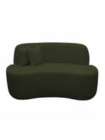Sofá Minimalista Orgânico 2 Lugares Sala Bouclé Cor:verde Musgo