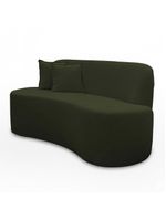 Sofá Minimalista Orgânico 2 Lugares Sala Bouclé Cor:verde Musgo