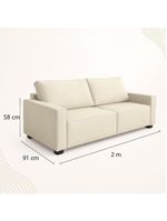 Sofá 2 Metros Contemporâneo Sala Estar Luxo Moderno Suede Cor:cinza