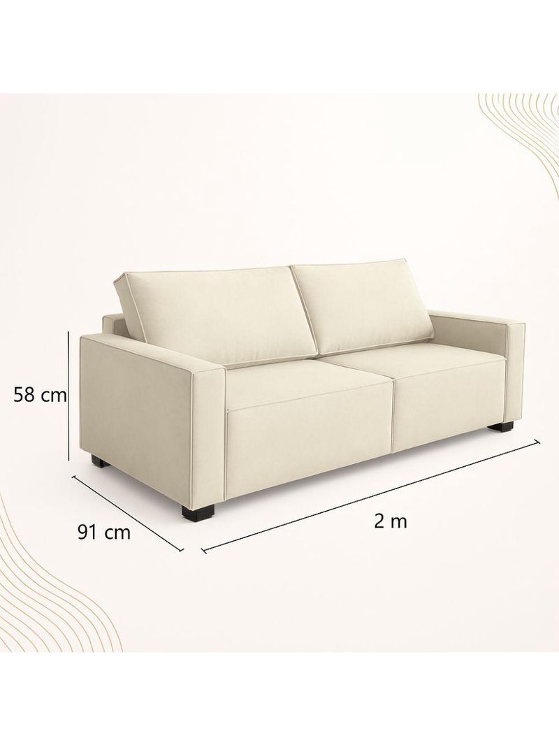 Sofá 2 Metros Contemporâneo Sala Estar Luxo Moderno Suede Cor:cinza