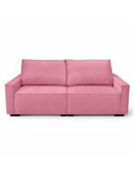 Sofá 3 Lugares Moderno Contemporâneo Sala Recepção Suede Cor:rose