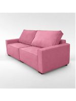 Sofá 3 Lugares Moderno Contemporâneo Sala Recepção Suede Cor:rose