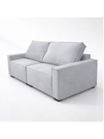 Sofá 2 Metros Contemporâneo Sala Estar Luxo Moderno Suede Cor:cinza