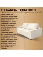 Sofá 2 Metros Contemporâneo Sala Estar Luxo Moderno Suede Cor:cinza