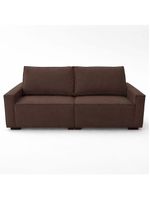Sofá 2 Metros Contemporâneo Sala Estar Luxo Moderno Suede Cor:marrom