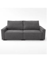 Sofá 2 Metros Contemporâneo Sala Estar Luxo Moderno Suede Cor:cinza Escuro