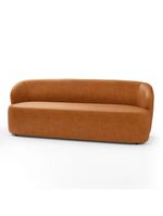 Kit 02 Poltronas Giratória E 01 Sofá Orgânico Leez 205cm 03 Lugares Couríssimo Caramelo - Desk Design