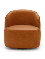 Kit 02 Poltronas Giratória E 01 Sofá Orgânico Leez 205cm 03 Lugares Couríssimo Caramelo - Desk Design