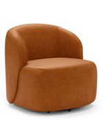 Kit 02 Poltronas Giratória E 01 Sofá Orgânico Leez 205cm 03 Lugares Couríssimo Caramelo - Desk Design