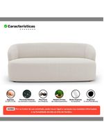 Kit 02 Poltronas Giratória E 01 Sofá Orgânico Leez 170cm 02 Lugares Bouclê Off White - Desk Design