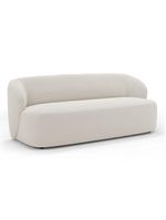 Kit 02 Poltronas Giratória E 01 Sofá Orgânico Leez 170cm 02 Lugares Bouclê Off White - Desk Design