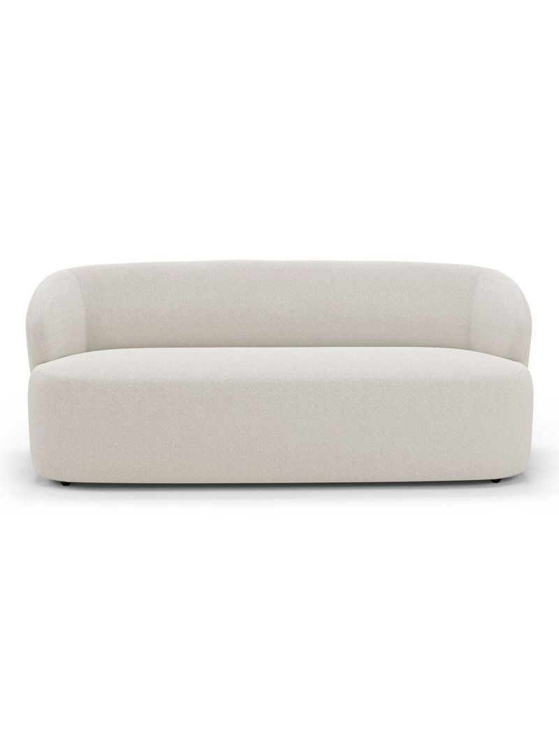 Kit 02 Poltronas Giratória E 01 Sofá Orgânico Leez 170cm 02 Lugares Bouclê Off White - Desk Design