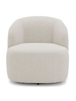 Kit 02 Poltronas Giratória E 01 Sofá Orgânico Leez 170cm 02 Lugares Bouclê Off White - Desk Design
