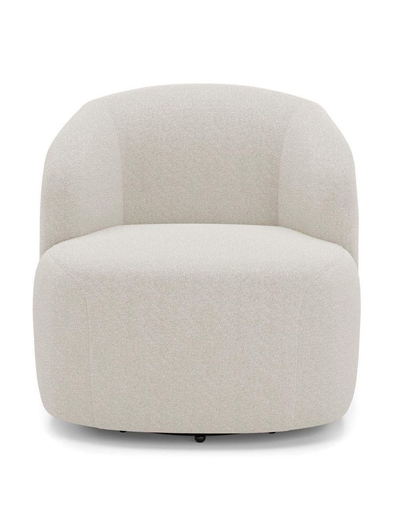 Kit 02 Poltronas Giratória E 01 Sofá Orgânico Leez 170cm 02 Lugares Bouclê Off White - Desk Design