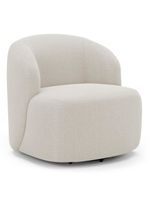 Kit 02 Poltronas Giratória E 01 Sofá Orgânico Leez 170cm 02 Lugares Bouclê Off White - Desk Design