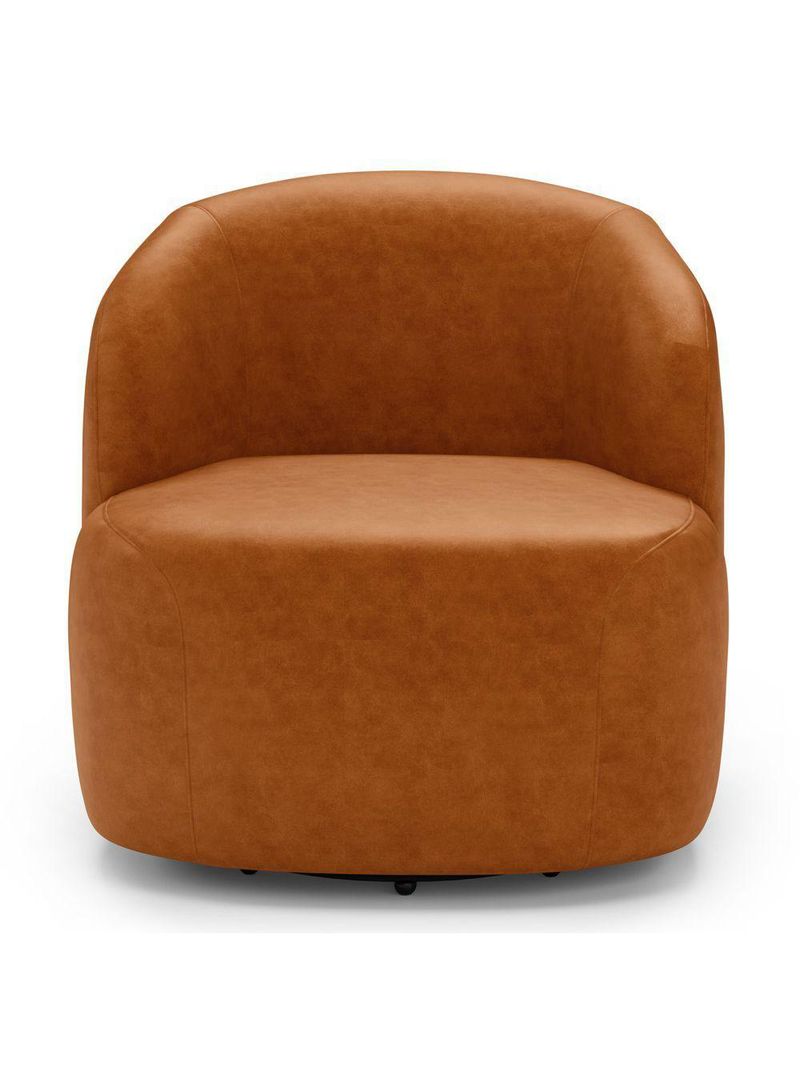 Kit 02 Poltronas Giratória E 01 Sofá Orgânico Leez 170cm 02 Lugares Couríssimo Caramelo - Desk Design