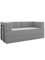 Sofa Cama Modular 2 Lugares 180 Cm Monaco Linho Cinza Vconcept Cinza