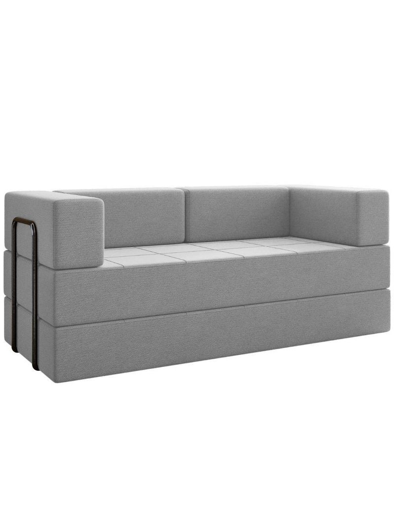 Sofa Cama Modular 2 Lugares 180 Cm Monaco Linho Cinza Vconcept Cinza