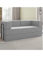 Sofa Cama Modular 2 Lugares 180 Cm Monaco Linho Cinza Vconcept Cinza