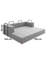 Sofa Cama Modular 2 Lugares 180 Cm Monaco Linho Cinza Vconcept Cinza