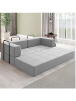 Sofa Cama Modular 2 Lugares 180 Cm Monaco Linho Cinza Vconcept Cinza