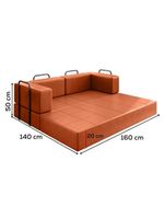 Sofa Cama Modular 2 Lugares 160 Cm New Monaco Corino Dallas Vconcept New Dallas