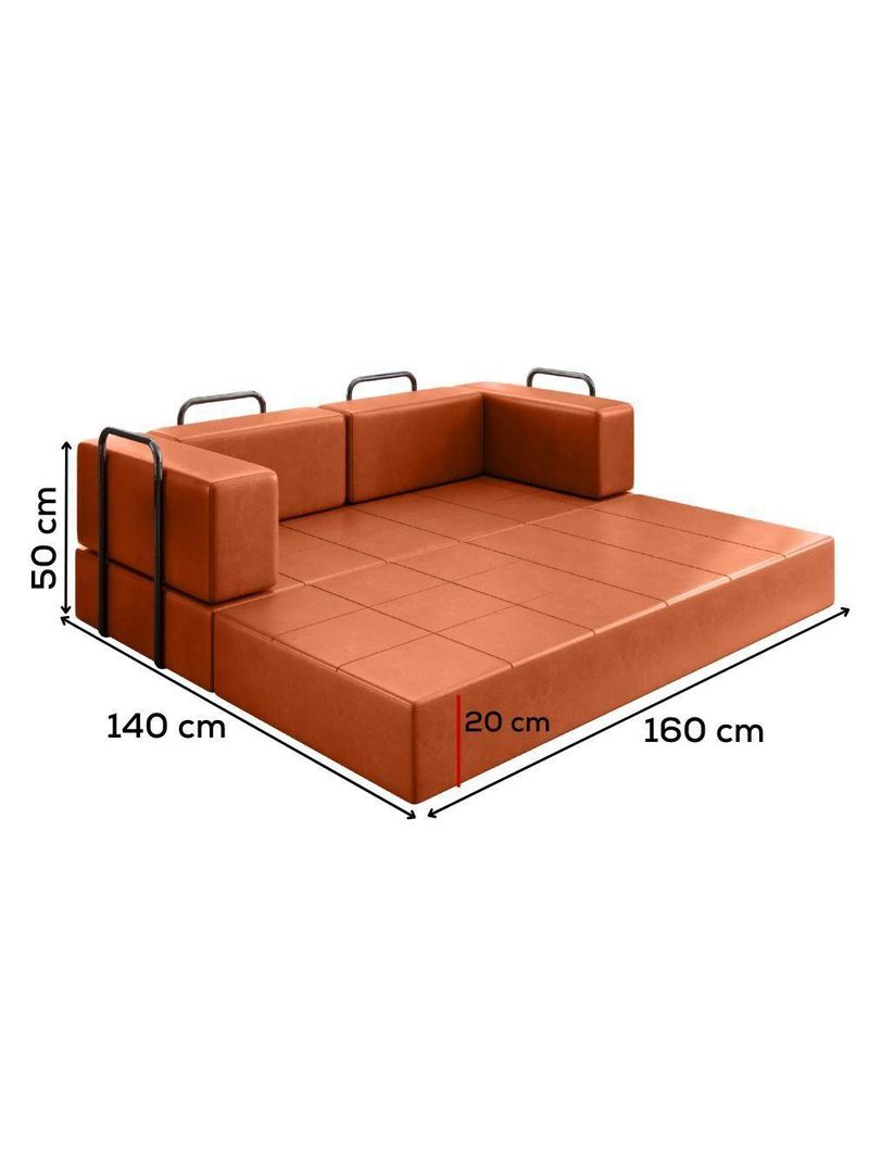 Sofa Cama Modular 2 Lugares 160 Cm New Monaco Corino Dallas Vconcept New Dallas