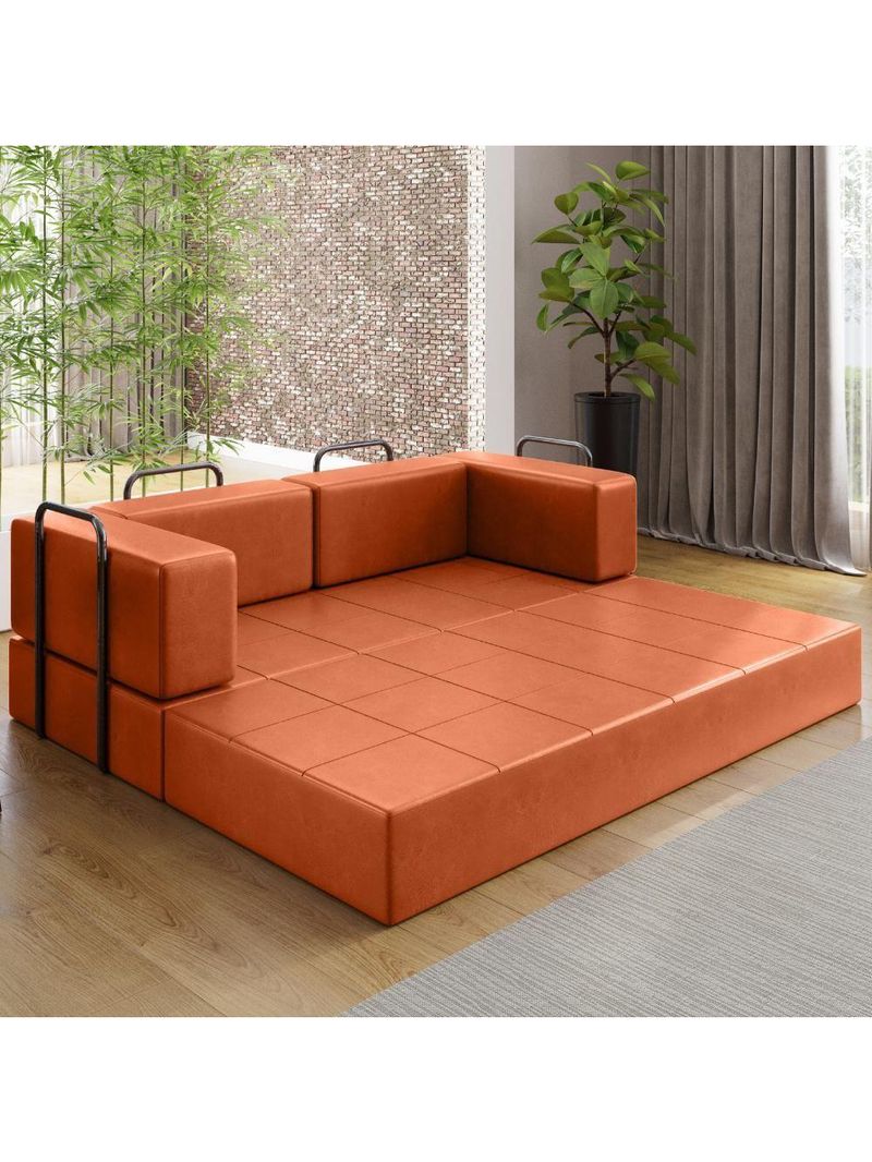 Sofa Cama Modular 2 Lugares 160 Cm New Monaco Corino Dallas Vconcept New Dallas