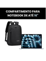 Mochila Slim Masculina Feminina Executiva Reforçada Notebook 16 E Tablet - Santiago - Cruzeiro Mtr2