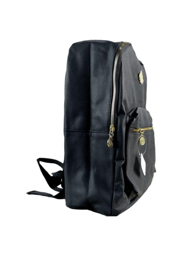 Mochila Feminina Preta Média Executiva Casual Social Resistente Em Poliuretano - Majestic - Yins Brasil - Preto Preto