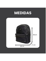 Mochila Feminina Preta Média Executiva Casual Social Resistente Em Poliuretano - Majestic - Yins Brasil - Preto Preto