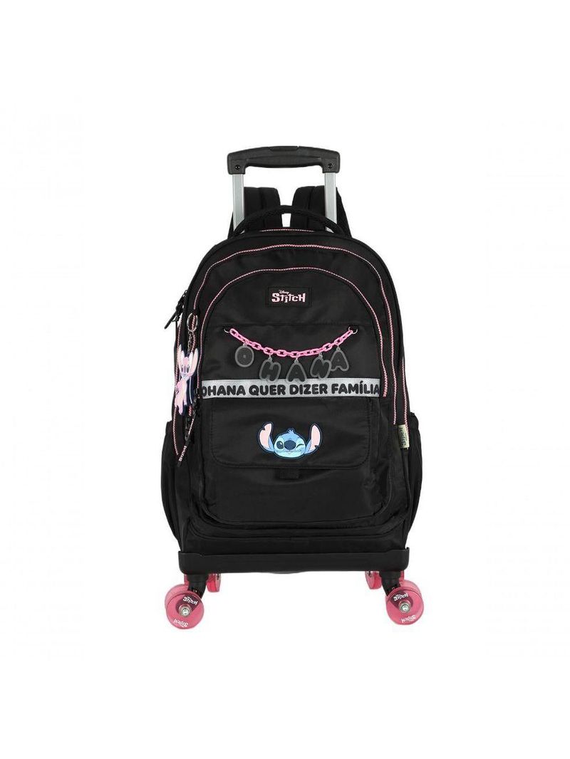 Mochila Com Rodas Stitch Preto - Unico Preto
