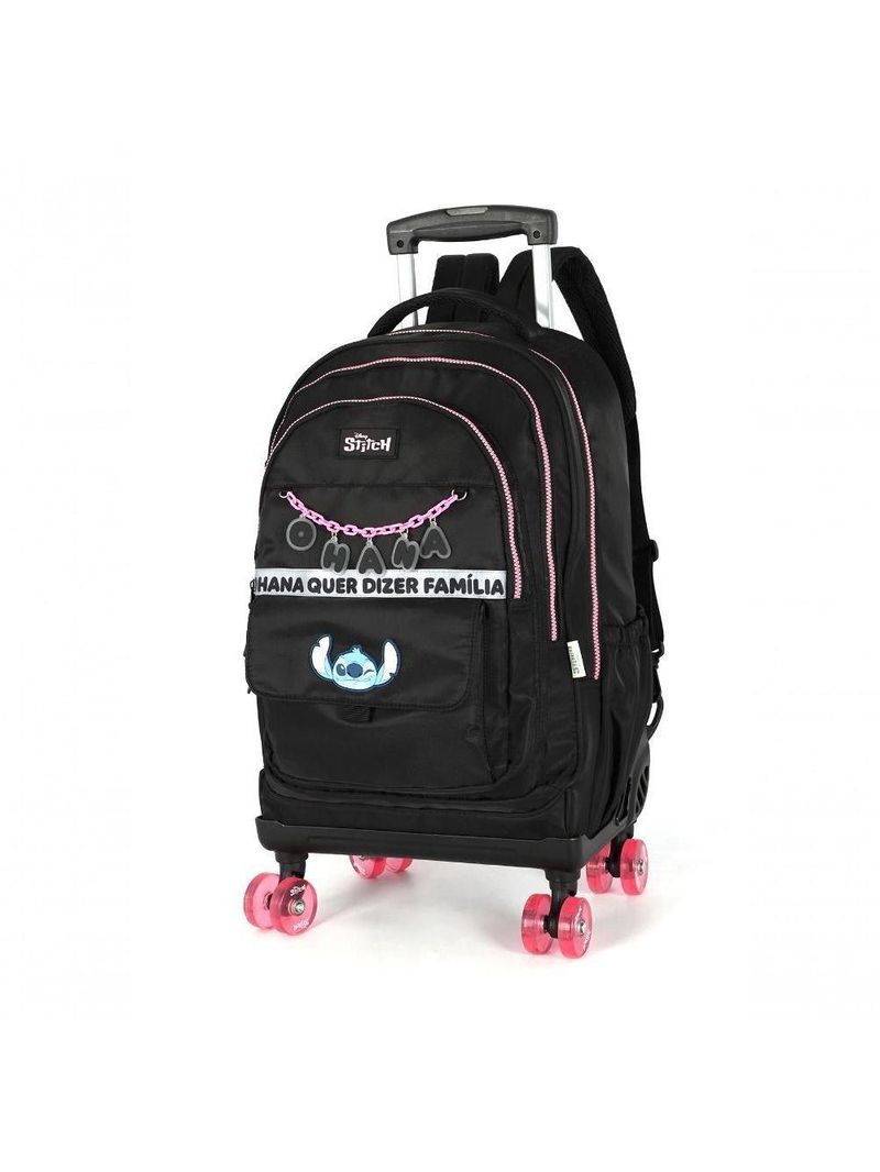 Mochila Com Rodas Stitch Preto - Unico Preto