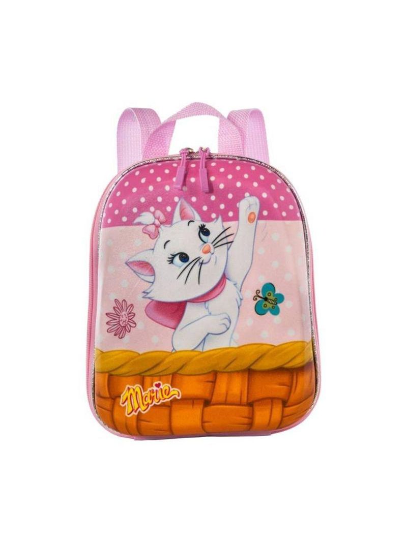 Mochila Escolar Infantil De Costas Gatinha Marie Rosa