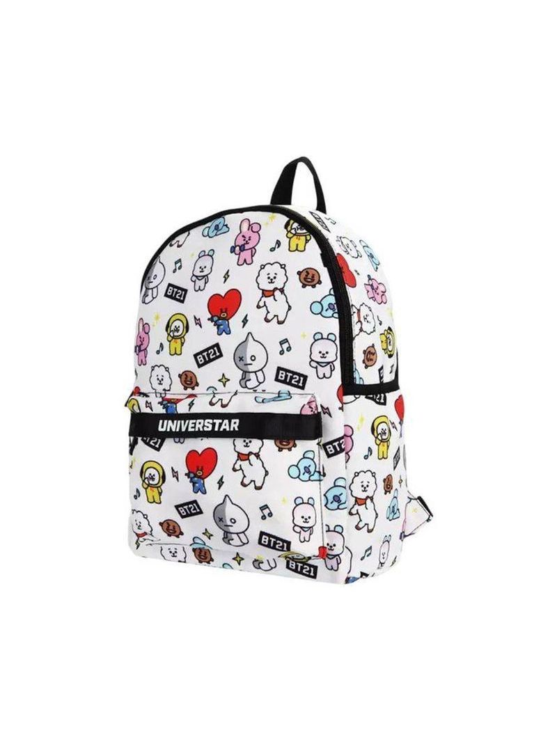 Mochila De Costa Branca Escolar Personagens Bt21 K Pop