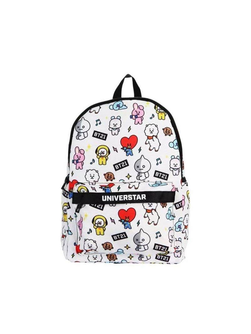 Mochila De Costa Branca Escolar Personagens Bt21 K Pop