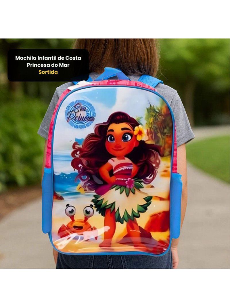 Mochila Infantil De Costa Princesa Do Mar