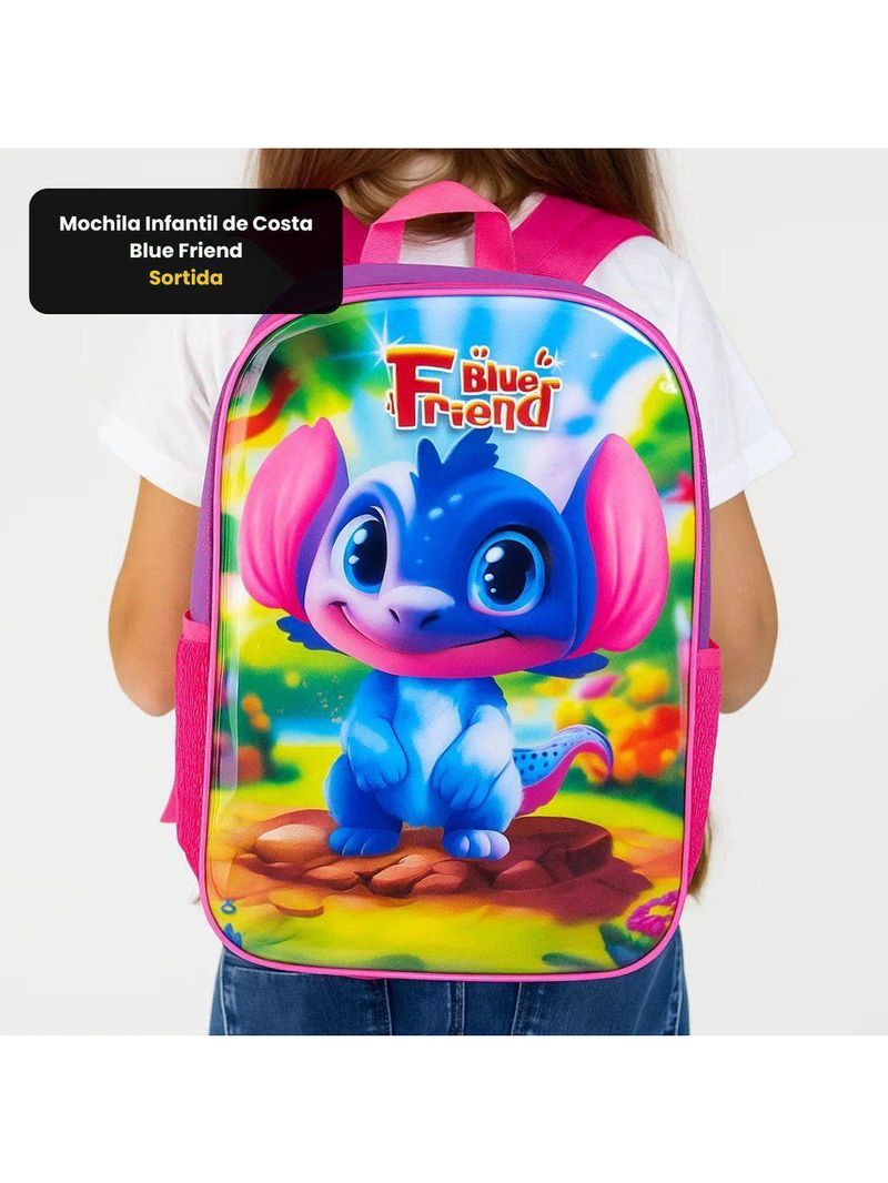 Mochila Infantil De Costa Blue Friend