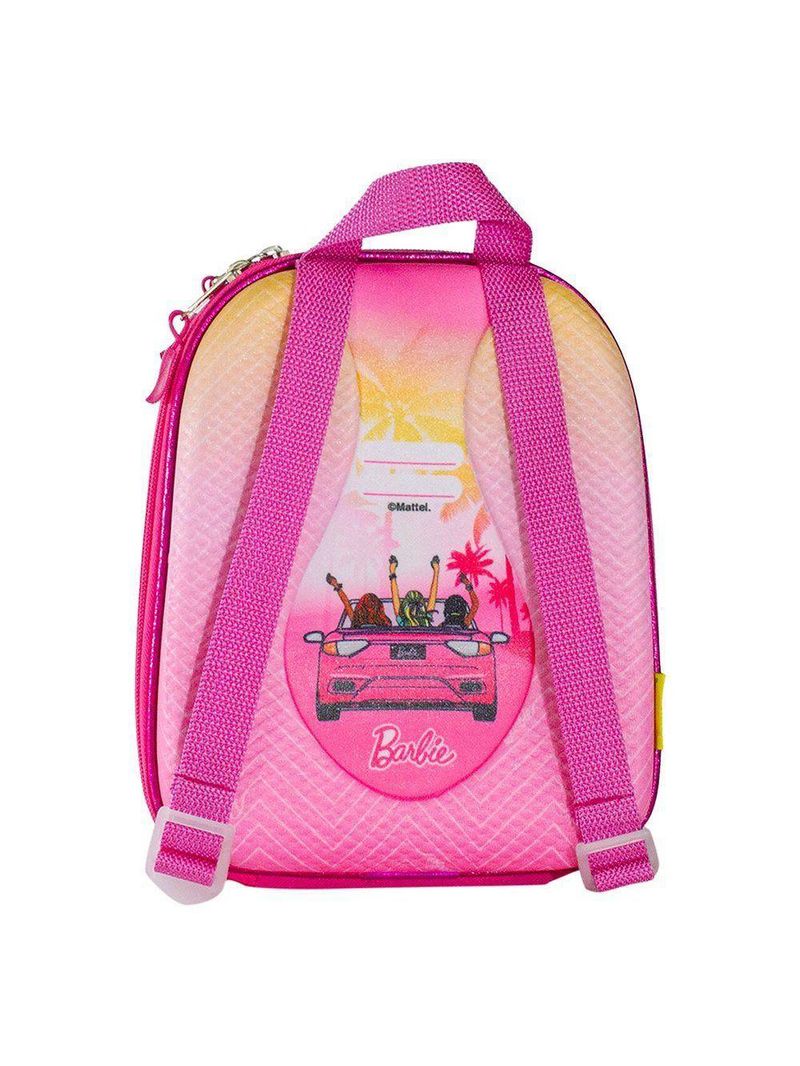 Mochila Infantil Costas Com Alças Ajustáveis Menina 3+ Barbie Conversível Tamanho P Cor Rosa