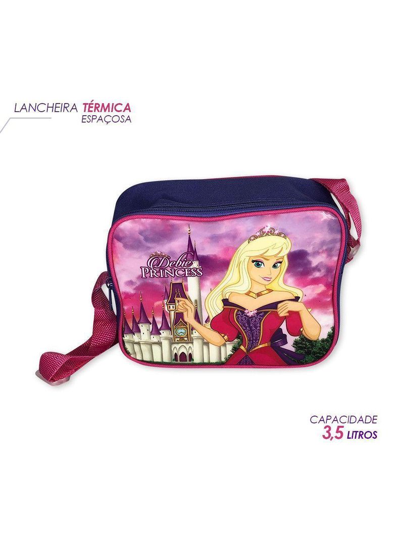 Kit Completo Escolar Princesas Mochila De Rodinhas Lancheira Térmica Estojo