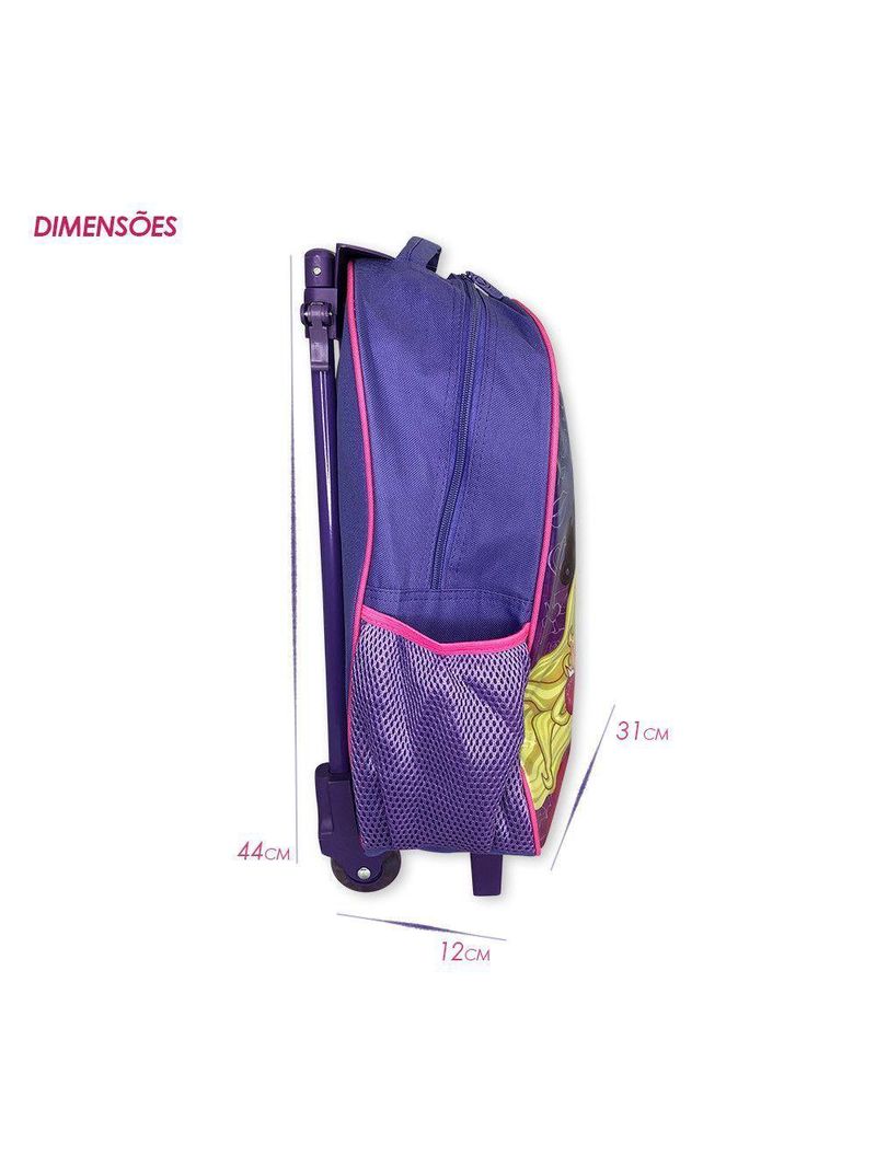 Kit Completo Escolar Princesas Mochila De Rodinhas Lancheira Térmica Estojo