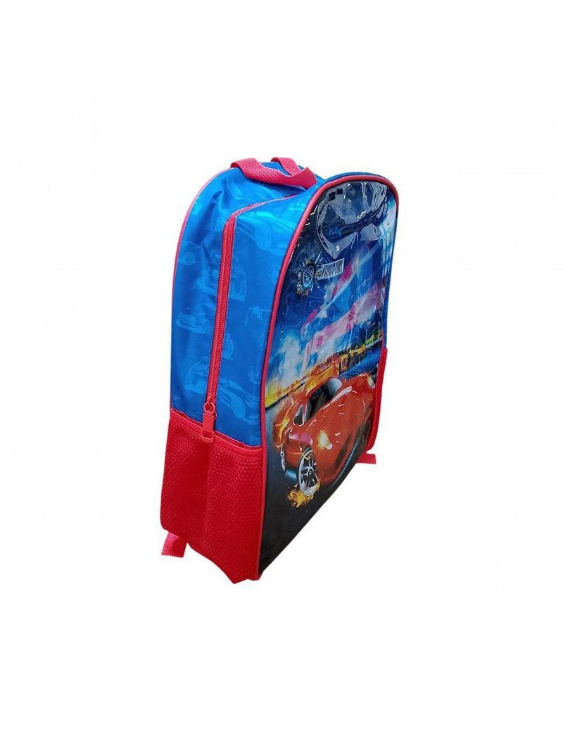 Mochila Infantil Escolar Menino De Costa Modelo Carros Cor Vermelha