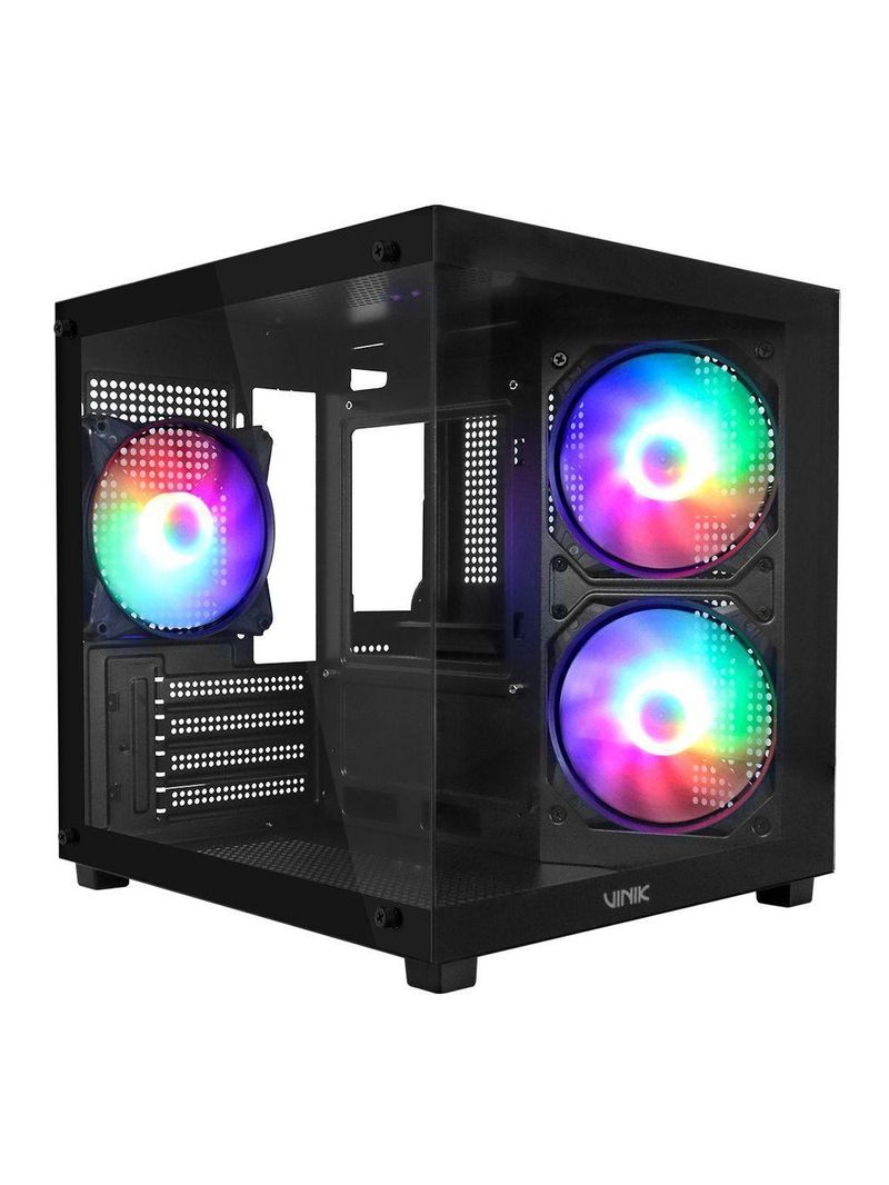 Gabinete Gamer Vinik G-cube Preto Vidro Temperado C- 3 Fans